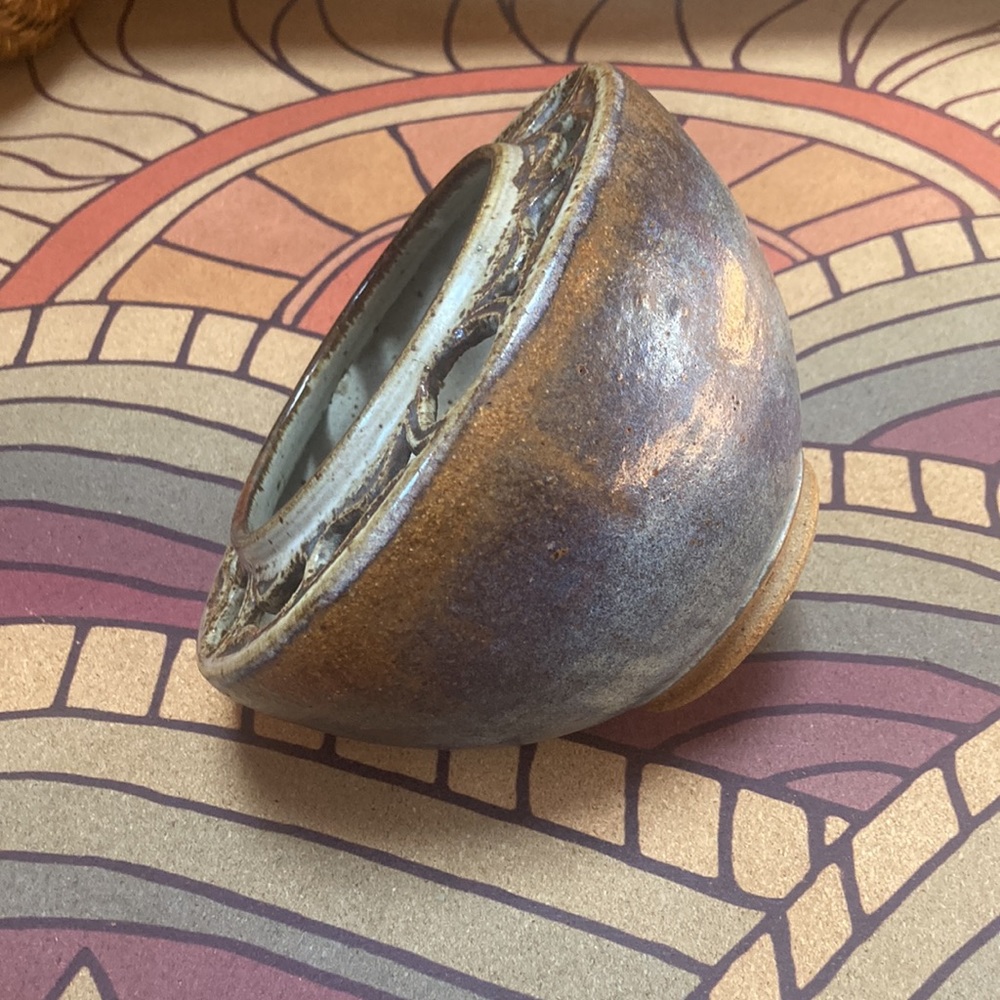 Unique studio pottery display potpourri bowl ceramic stoneware glazed planter - Picture 11 of 12